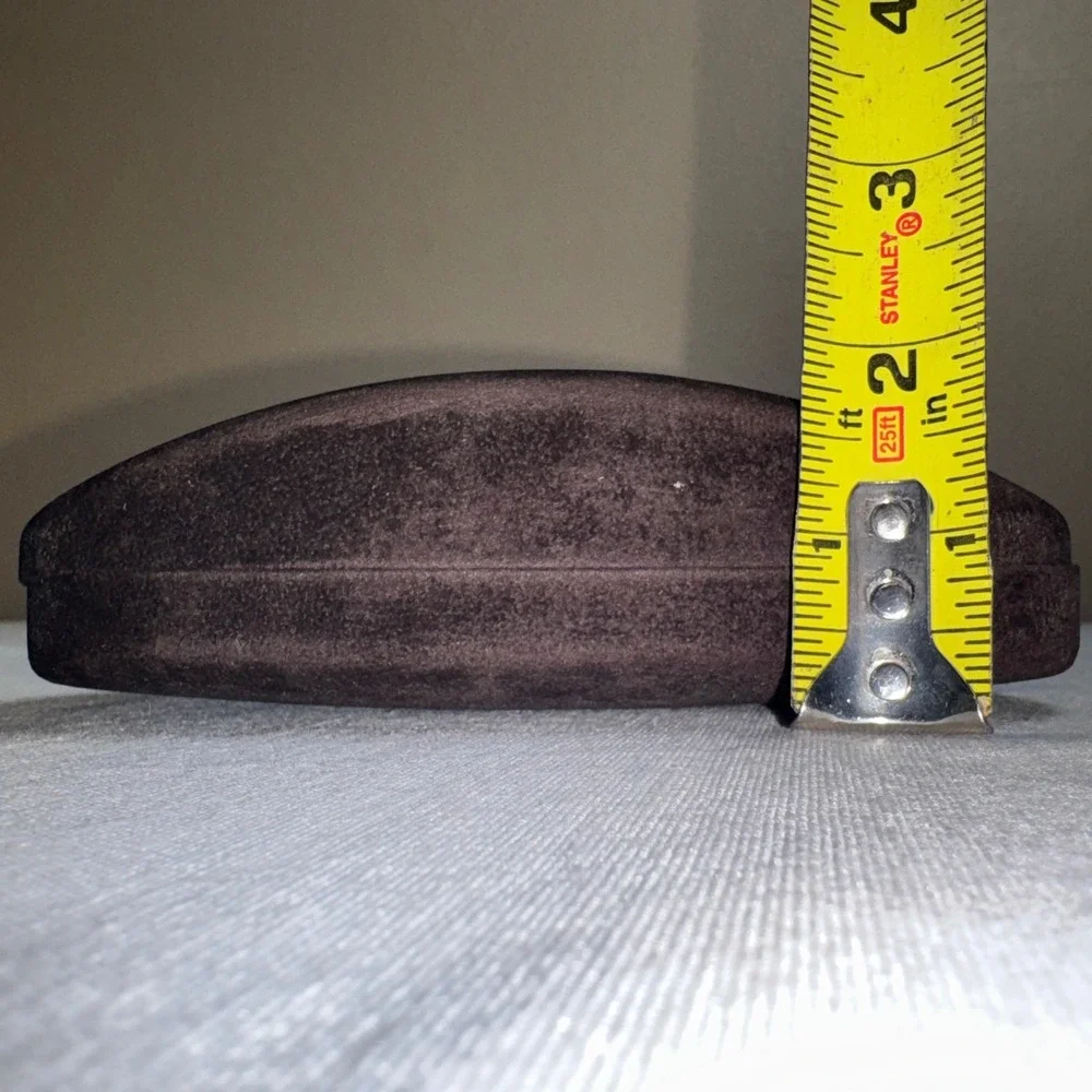 Tom Ford Dark‎ Brown Velvet Hard Clamshell Sunglasses Eyeglasses Case Gold Logo
